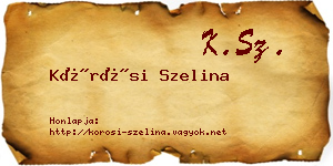 Kőrösi Szelina névjegykártya